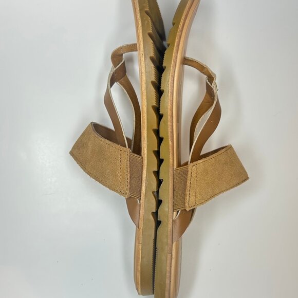 Sorel Ella II Easy Flip Sandals • Tan Leather - size 9.5 - Picture 5 of 8